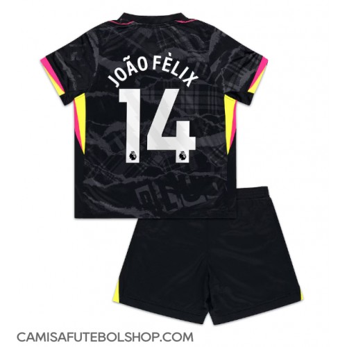 Camisa de time de futebol Chelsea Joao Felix #14 Replicas 3º Equipamento Infantil 2024-25 Manga Curta (+ Calças curtas)